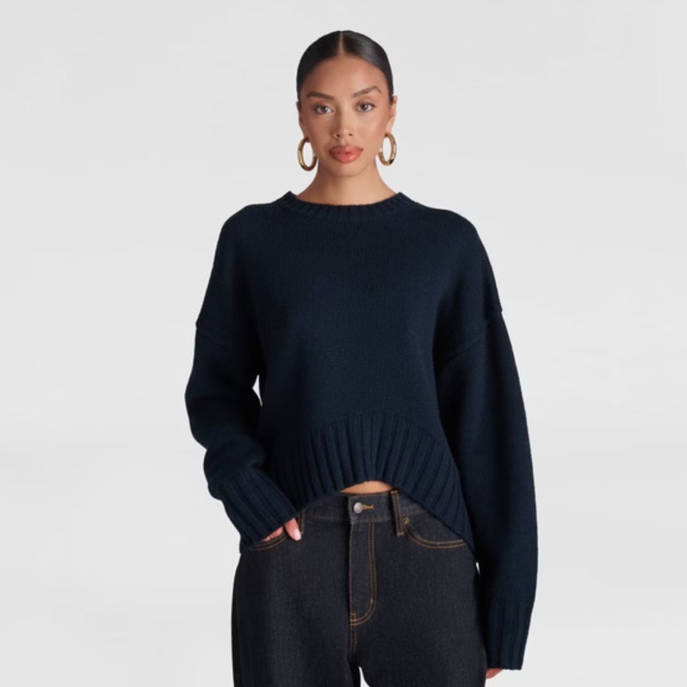 NWT KBB by Kahlana Women's Navy “The Asymmetrical Sweater”. Oversized size XS